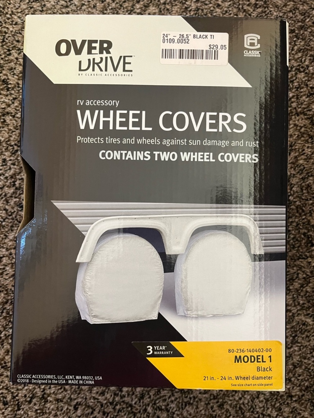 Overdrive RV Wheel Covers - Black (Pair)